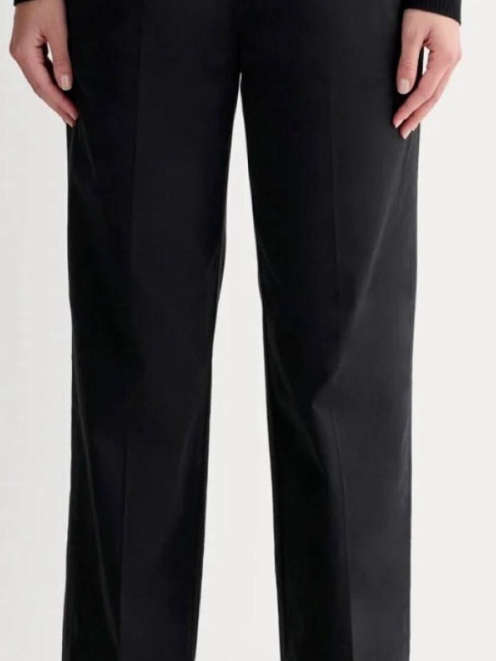Black Elastic Waist Trousers with Pockets
